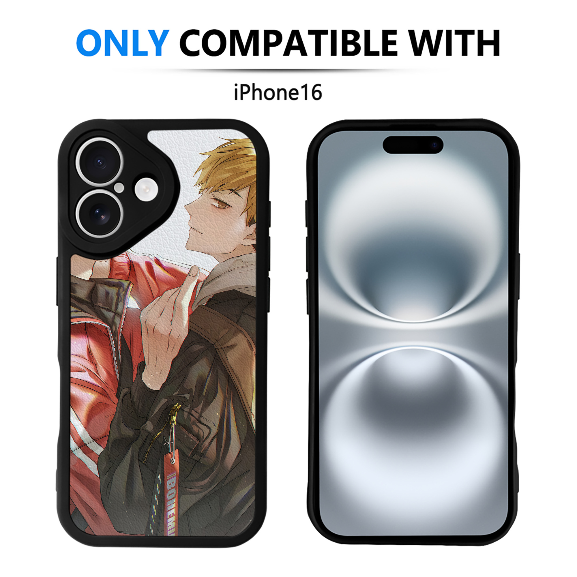（画像用） ハイキュー!! Haikyu!! 【iPhone 16シリーズ対応】シリコンスマホケース（レザー調） 材質：シリコン